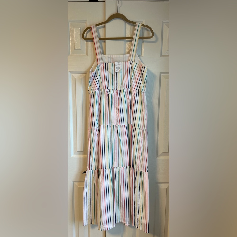 J Crew outlet rainbow strip maxi dress